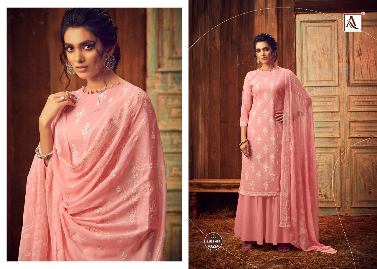Alok Bloom Gold 2 Pure Lawn Cotton Designer Dress Material
